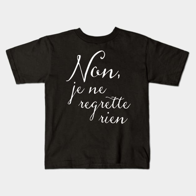 No Regrets French Kids T-Shirt by AntiqueImages